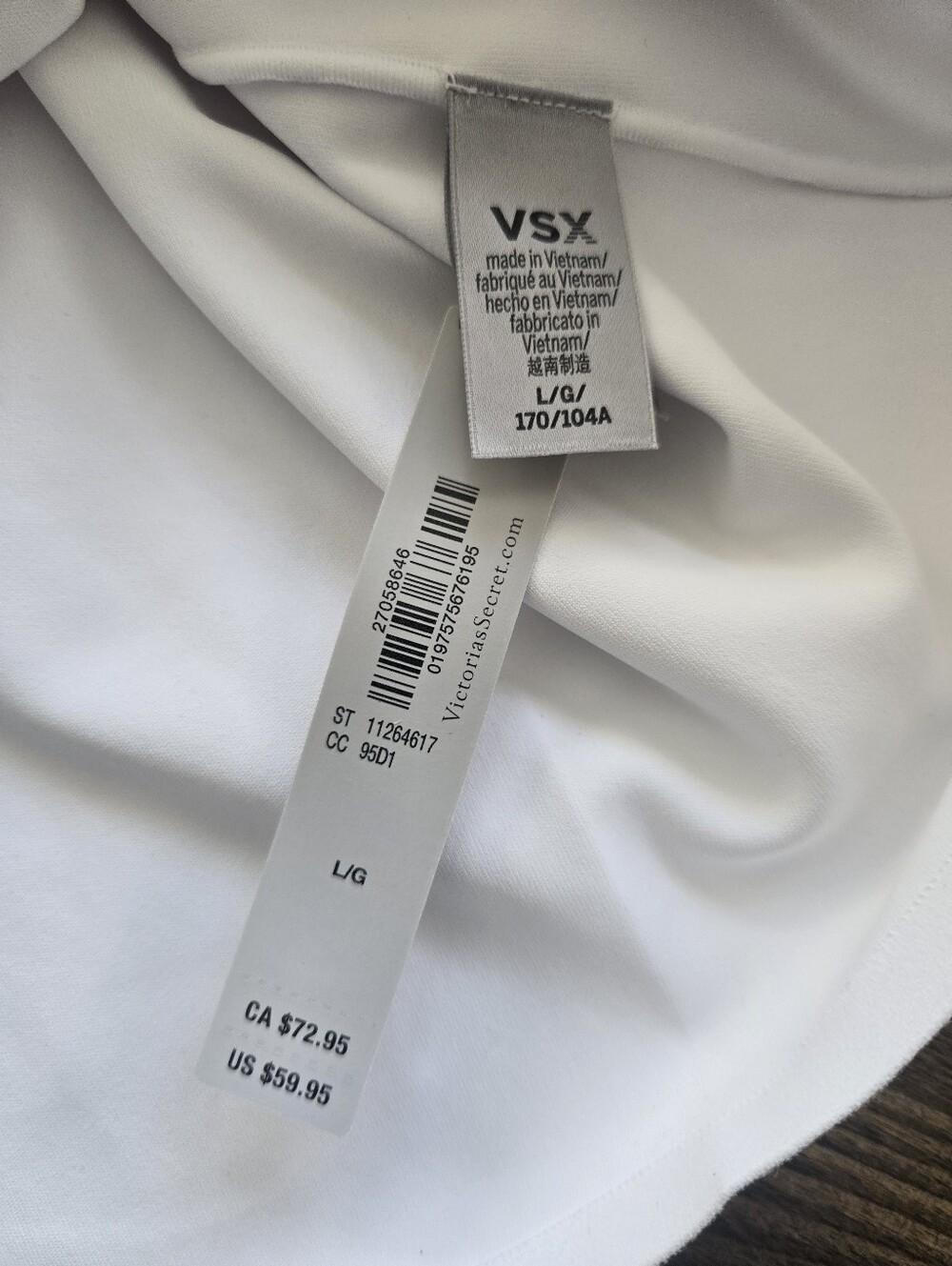 Victoria's Secret VSX NWT Incredible Coverage Tank Top in Vs White sz LARGE - Picture 4 of 7